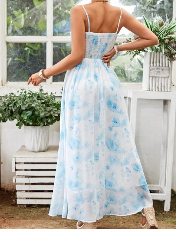Rochie lunga SHEIN, alb/albastru