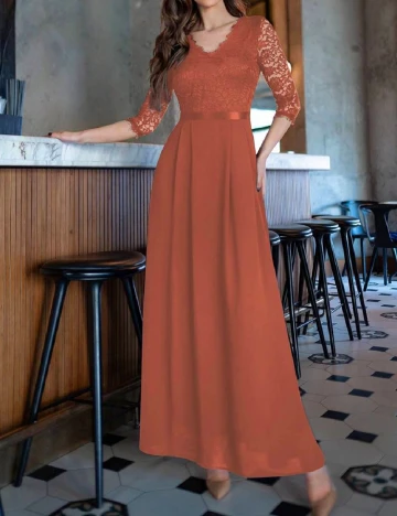 Rochie lunga Miusol, portocaliu