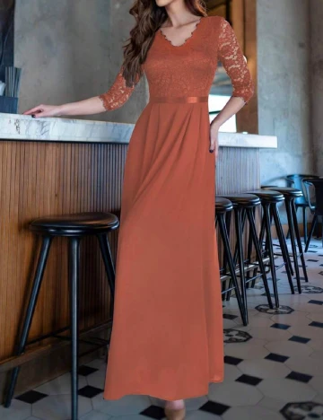 Rochie lunga Miusol, portocaliu