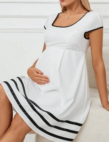 Rochie scurta SHEIN Maternity, alb