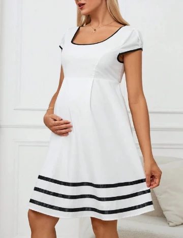Rochie scurta SHEIN Maternity, alb