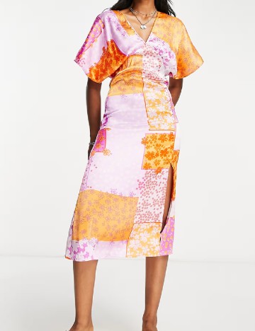 Rochie medie Violet Romance, mix culori