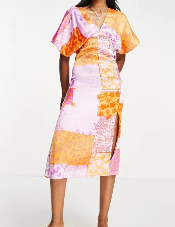 Rochie medie Violet Romance, mix culori