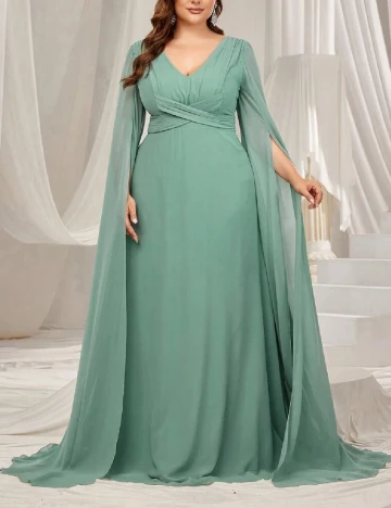 Rochie lunga Faeriesty Plus Size, verde