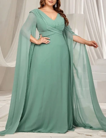 Rochie lunga Faeriesty Plus Size, verde