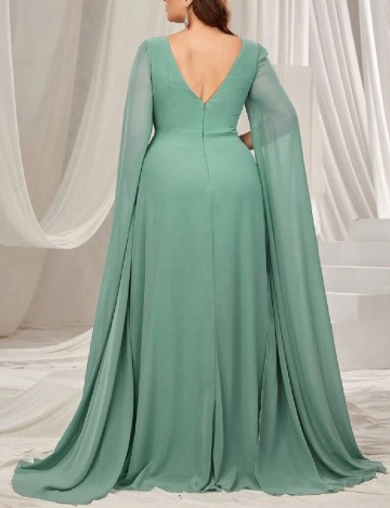 Rochie lunga Faeriesty Plus Size, verde