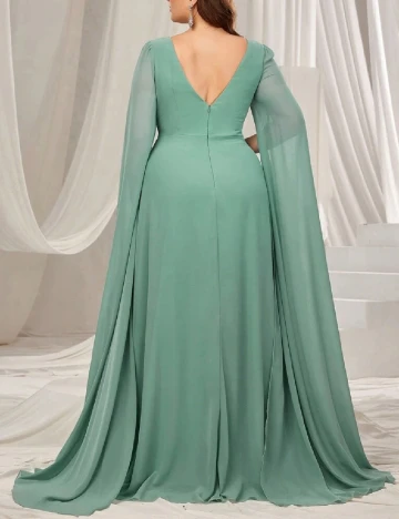 Rochie lunga Faeriesty Plus Size, verde