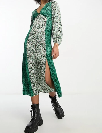 Rochie medie Violet Romance, verde Verde