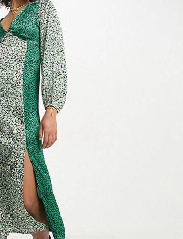 Rochie medie Violet Romance, verde Verde