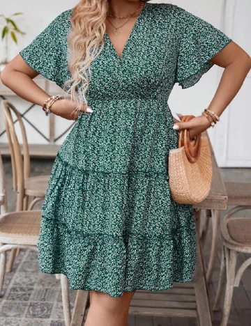 Rochie scurta SHEIN CURVE, verde