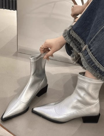 
						Botine SHEIN, argintiu