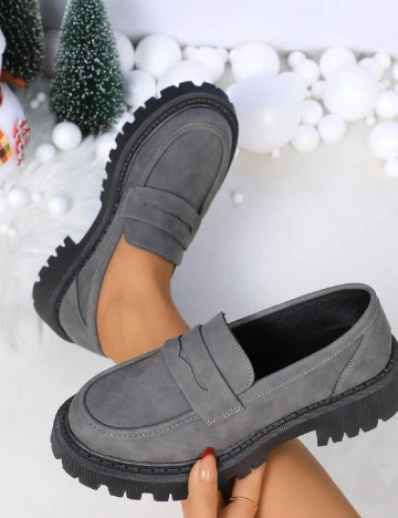 Mocasini SHEIN, gri Gri