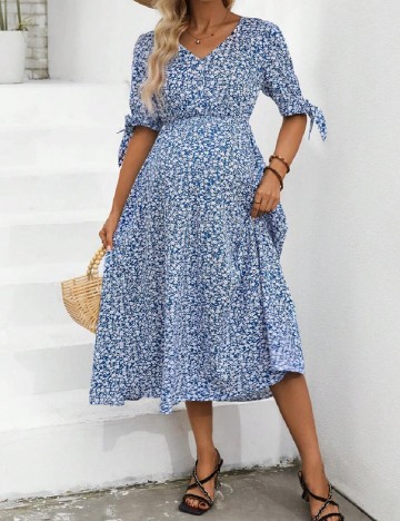 Rochie medie SHEIN Maternity, albastru