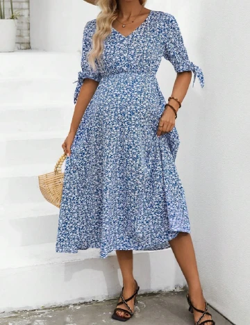 Rochie medie SHEIN Maternity, albastru