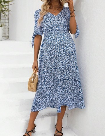 Rochie medie SHEIN Maternity, albastru