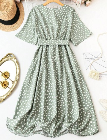 Rochie medie SHEIN CURVE, verde