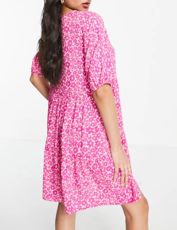 Rochie scurta Pieces, roz Roz