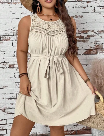 Rochie scurta SHEIN CURVE, bej Crem