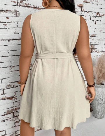 Rochie scurta SHEIN CURVE, bej Crem