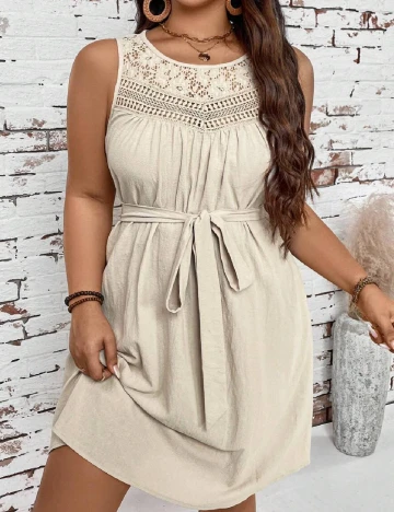 Rochie scurta SHEIN CURVE, bej Crem
