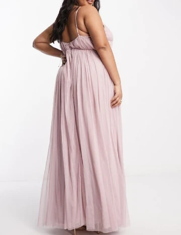 Rochie lunga Beauut Plus Size, roz Roz