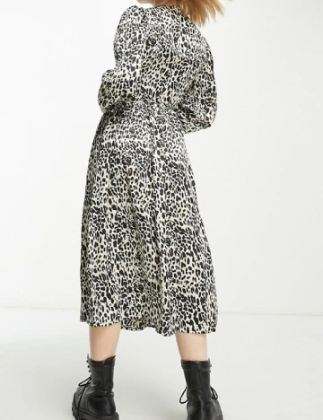 Rochie medie Violet Romance, animal print Animal print