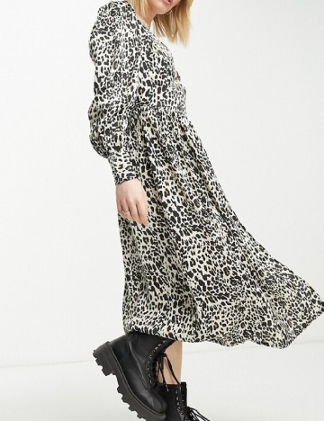 Rochie medie Violet Romance, animal print