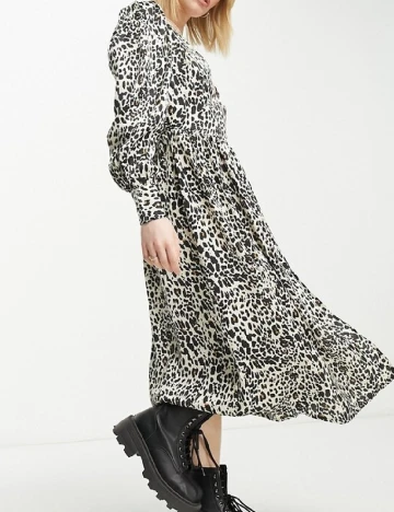 Rochie medie Violet Romance, animal print Animal print