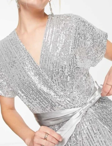 Rochie medie Closet London, argintiu