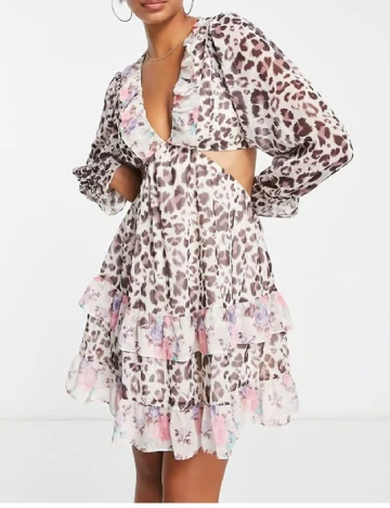 Rochie scurta Miss Selfridge, animal print Animal print