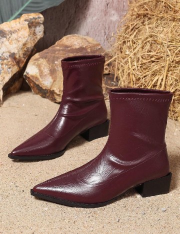 
						Botine SHEIN, visiniu