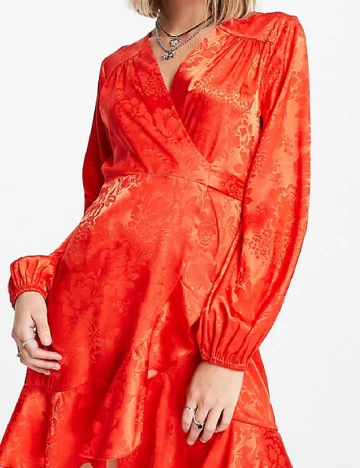 Rochie scurta Flounce London, rosu