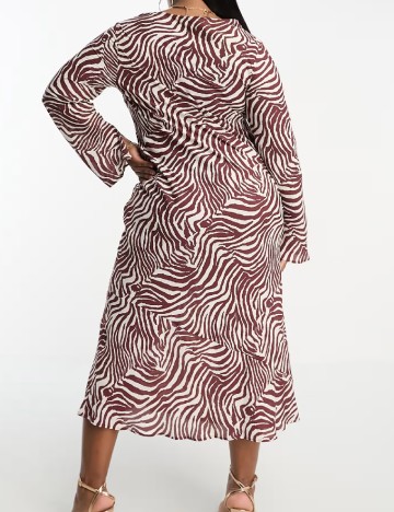 Rochie medie ASOS Curve, alb/maro