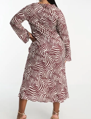 Rochie medie ASOS Curve, alb/maro