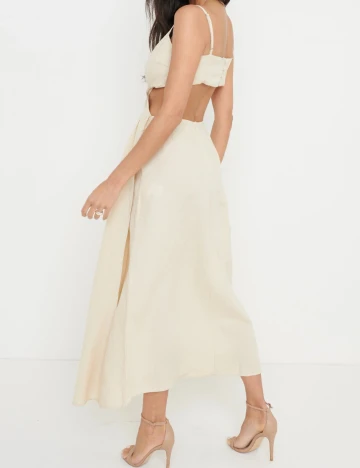 Rochie medie Pretty Lavish, bej