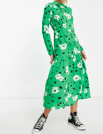 Rochie medie Wednesday sgirl, verde