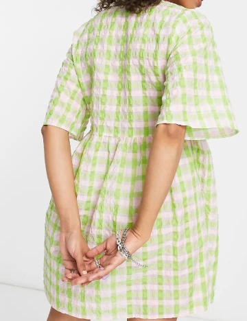 Rochie scurta ASOS, verde/roz