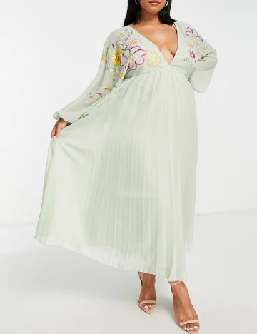 Rochie lunga ASOS Curve, verde
