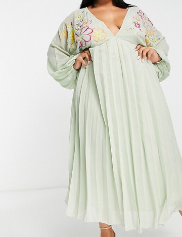 Rochie lunga ASOS Curve, verde