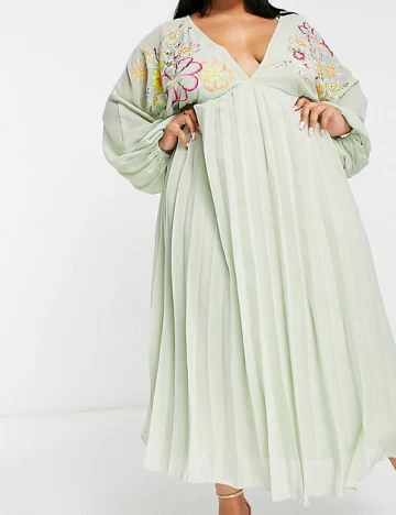 Rochie lunga ASOS Curve, verde