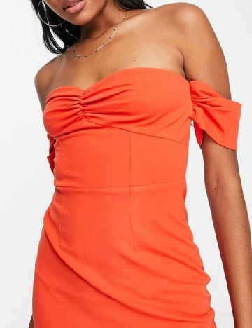 Rochie medie Little Mistress, portocaliu