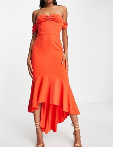 Rochie medie Little Mistress, portocaliu