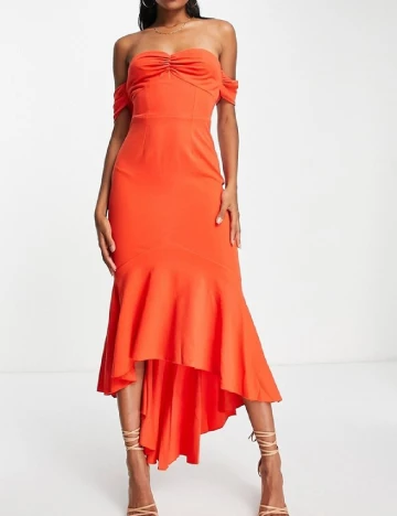 Rochie medie Little Mistress, portocaliu