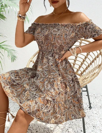 Rochie scurta SHEIN, maro