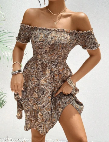 Rochie scurta SHEIN, maro