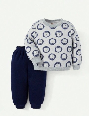 Compleu CozyCub, bleumarin/gri