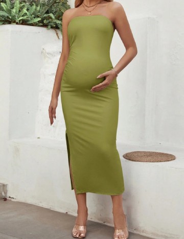 Rochie lunga SHEIN Maternity, verde