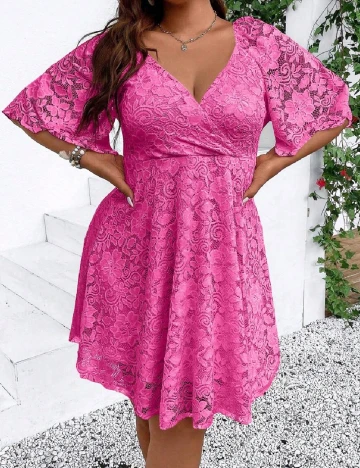 Rochie scurta SHEIN CURVE, roz