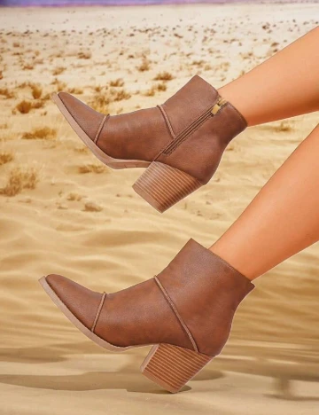 Botine SHEIN, maro Maro