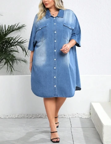 Rochie scurta SHEIN CURVE, albastru